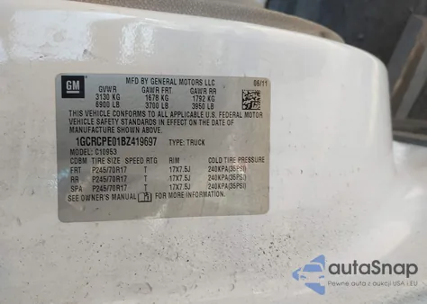 2011 Chevrolet Silverado 1500 Work Truck from USA, damaged, VIN 1GCRCPE01BZ419697